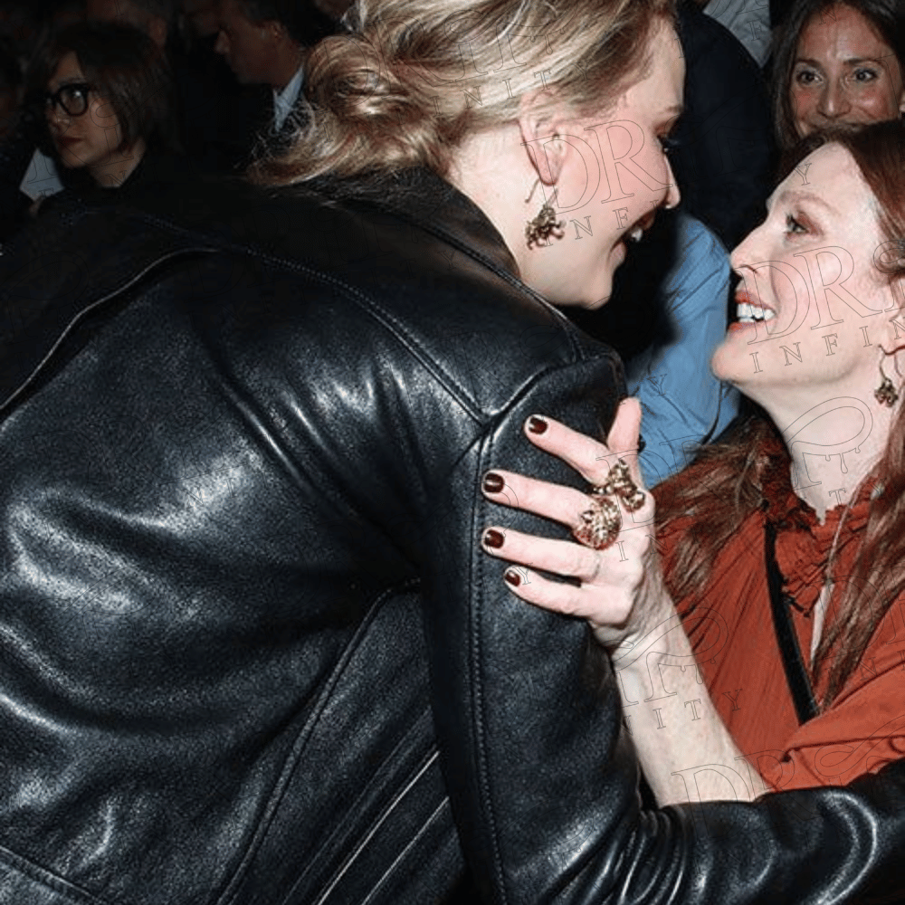 DRIP INFINITY: Jennifer Lawrence Black Leather Jacket (Back)