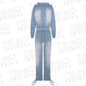 DRIP INFINITY: Women’s TS Star Applique Denim Wash Tracksuit