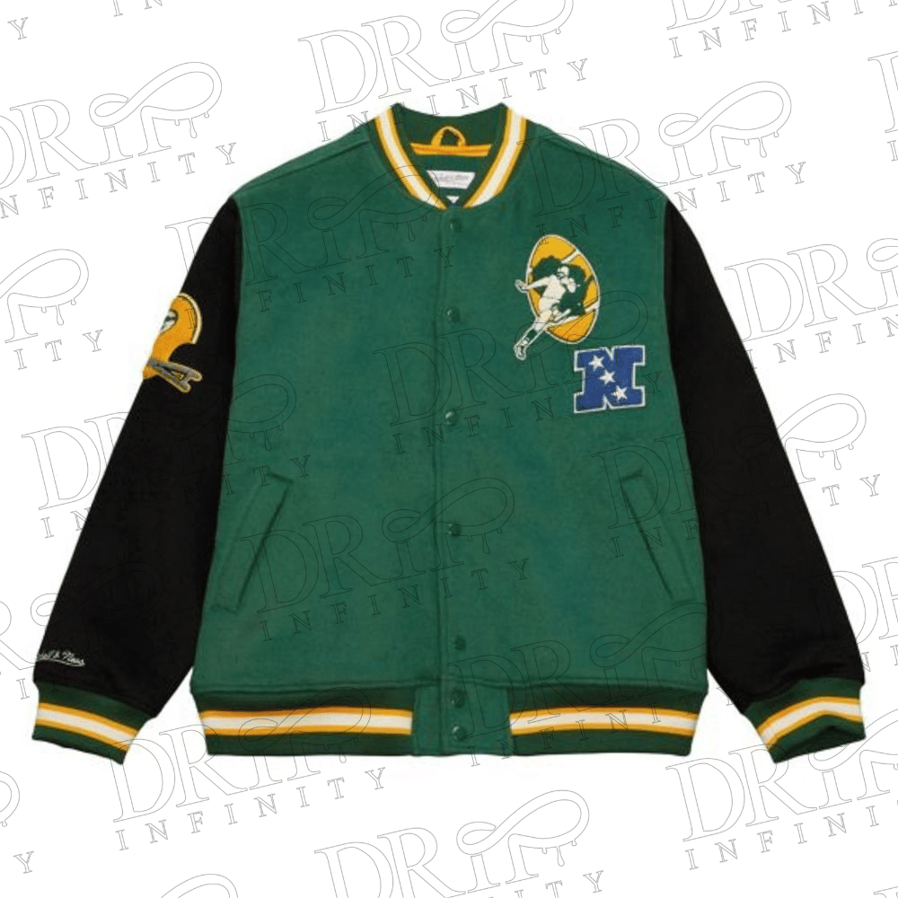 DRIP INFINITY: Women's Green & Black Varsity Jacket