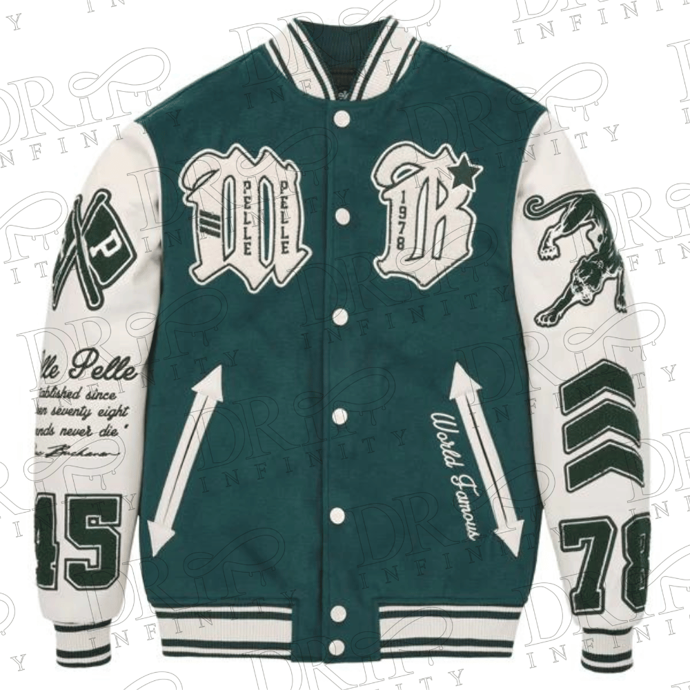 DRIP INFINITY: Pelle Pelle World Famous Green Varsity Jacket