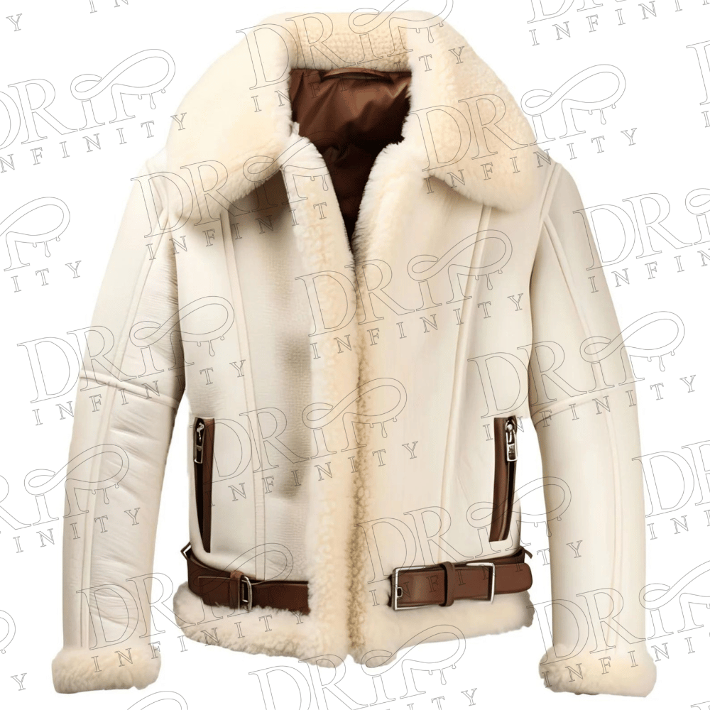 DRIP INFINITY: Men’s Beige Sherpa Shearling Aviator Classic Pilot Lambskin Leather Jacket