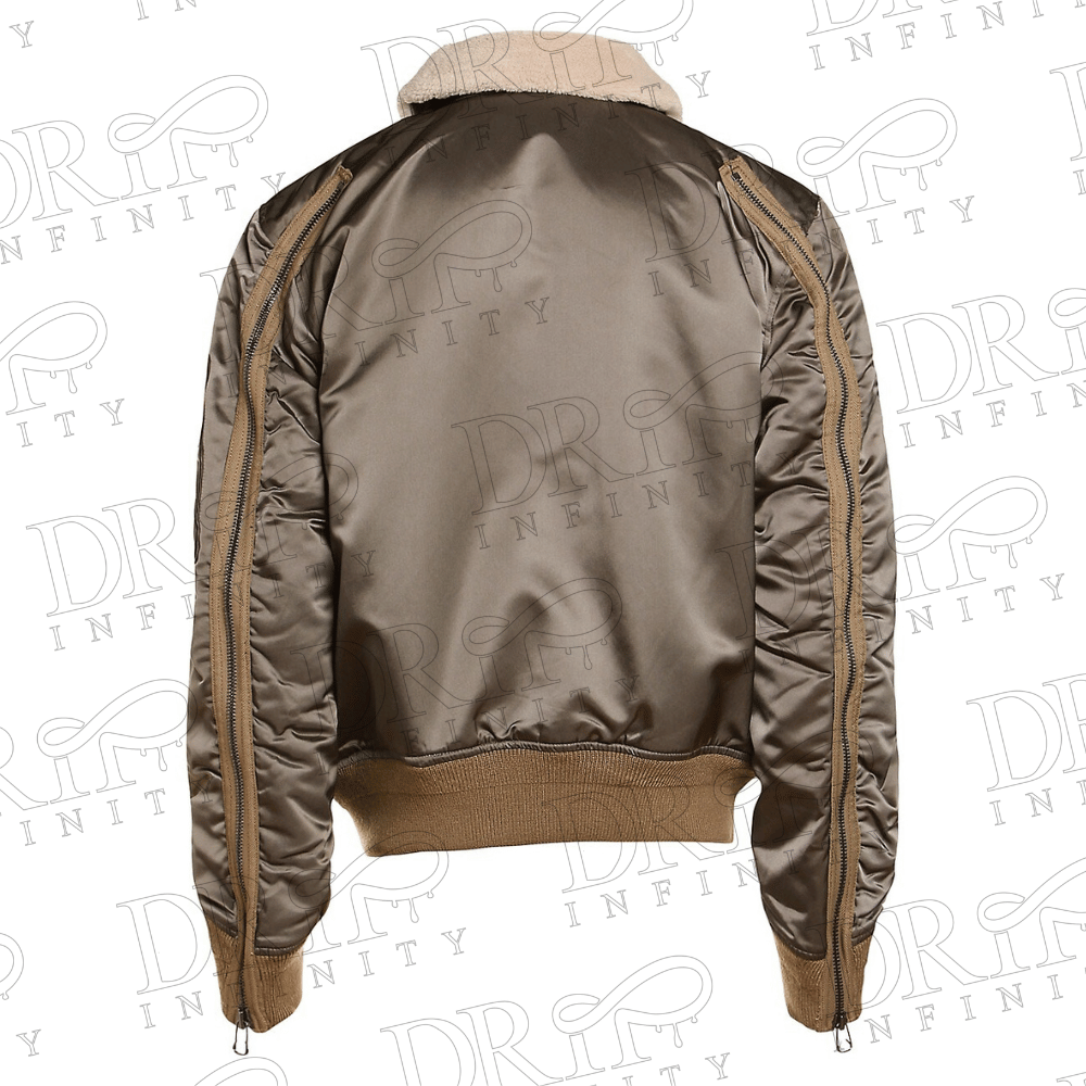 DRIP INFINITY: Men’s Faux Shearling-Trim Bomber Jacket (Back)