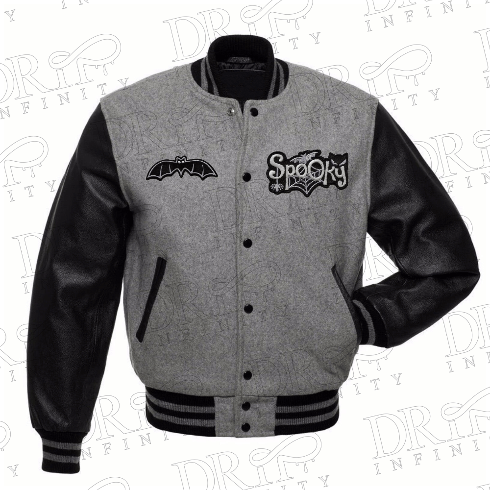 DRIP INFINITY: Halloween Black & Grey Varsity Jacket (Limited Edition )