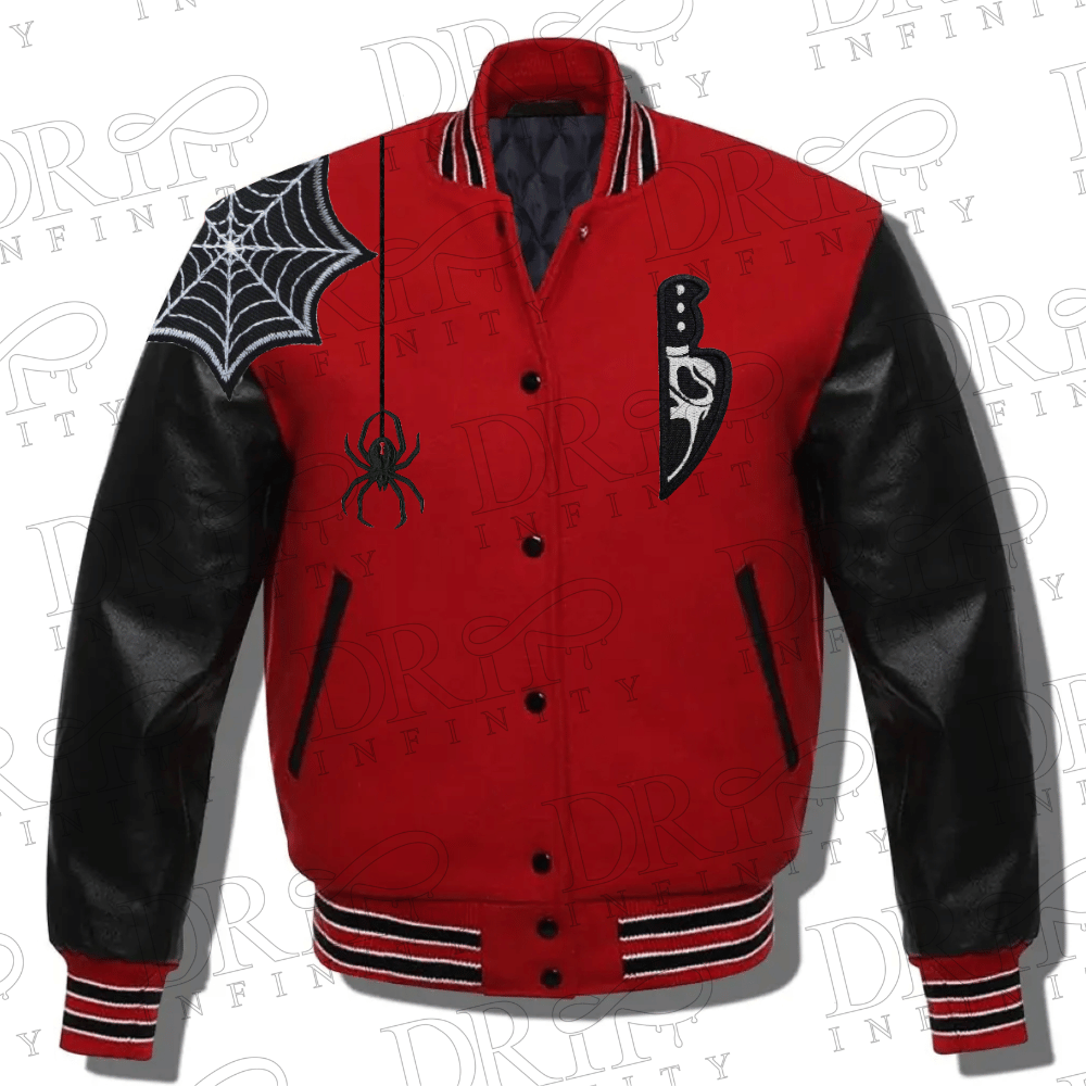 DRIP INFINITY: Halloween Black & Red Varsity Jacket (Limited Edition )