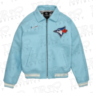 DRIP INFINITY: Blue Jays Leather Varsity Jacket