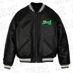 DRIP INFINITY: Halloween Killer Bear Leather Varsity Jacket (Limited Edition )