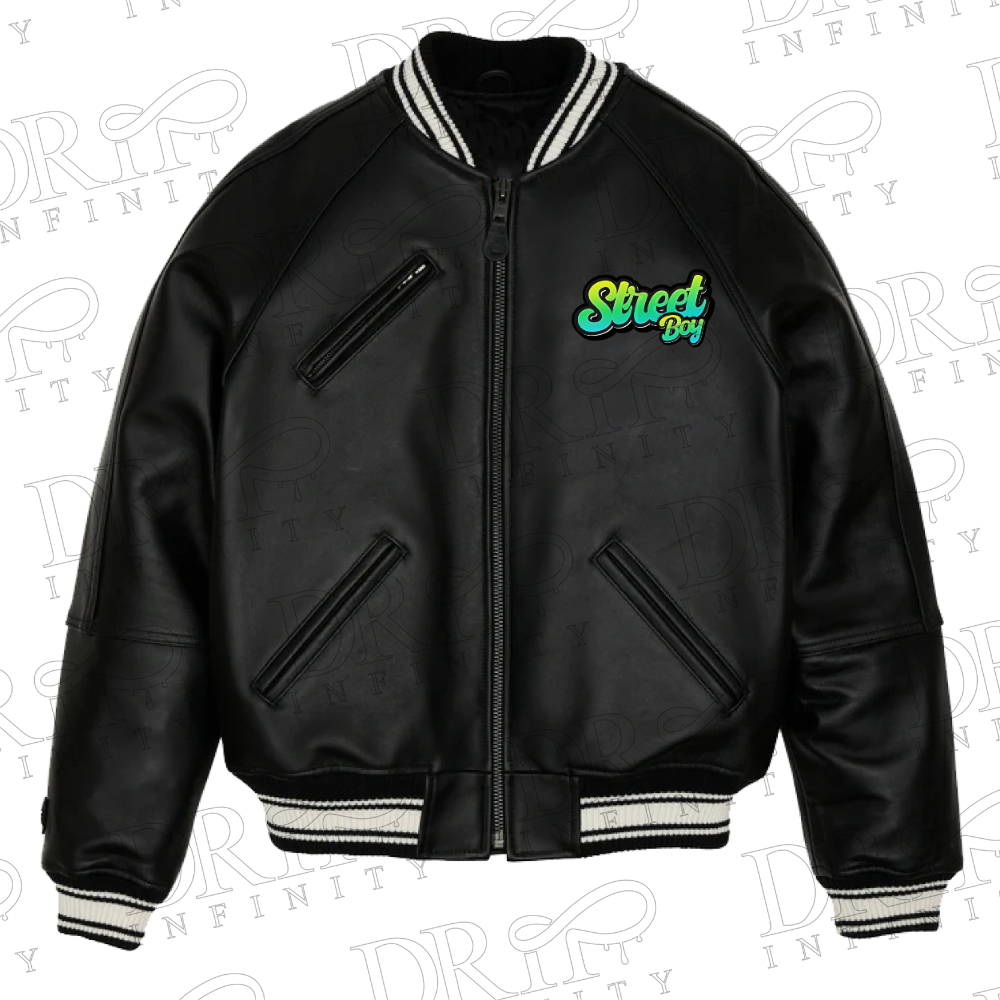 DRIP INFINITY: Halloween Killer Bear Leather Varsity Jacket (Limited Edition )