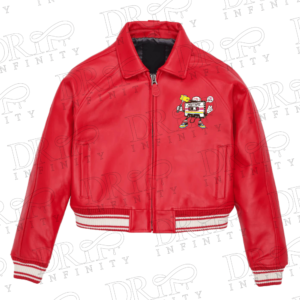 DRIP INFINITY: Women's Cropped Leather Varsity Jacket (Limited Edition )