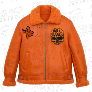 DRIP INFINITY: Sheepskin Orange B3 Bomber Leather Jacket (Limited Edition)