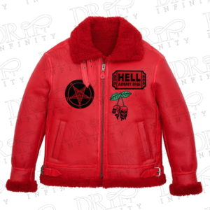 DRIP INFINITY: Sheepskin Red B3 Bomber Leather Jacket (Limited Edition)