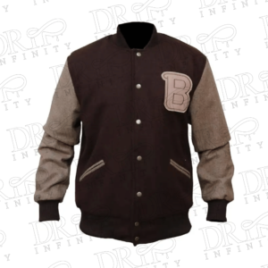 DRIP INFINITY: Men's Hotline Miami Flight Brown Varsity Jacket