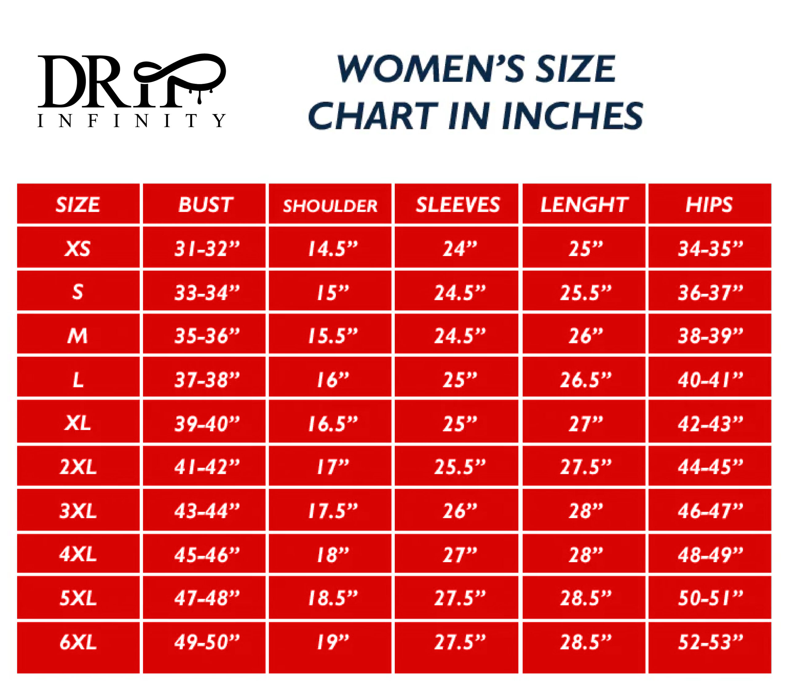 Women Size Chart