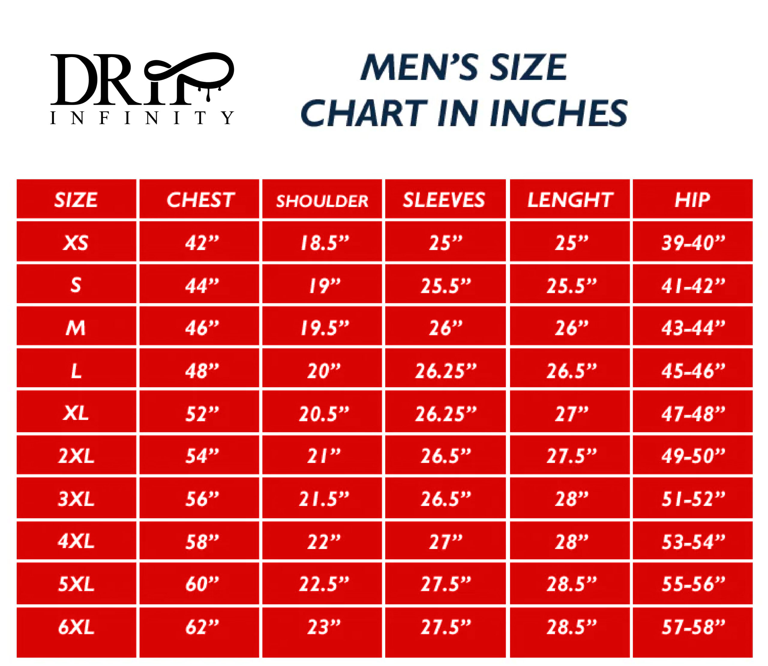 Men Size Chart
