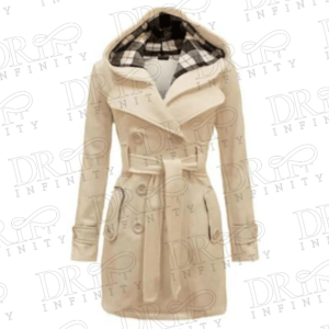 Drip Infinity: Plaid Print Belt Double Breasted Christmas Hooded Wool Coat
