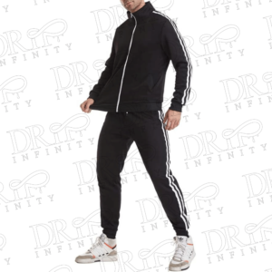 Drip Infinity: Men's Black Twin Side Stripe Tracksuit