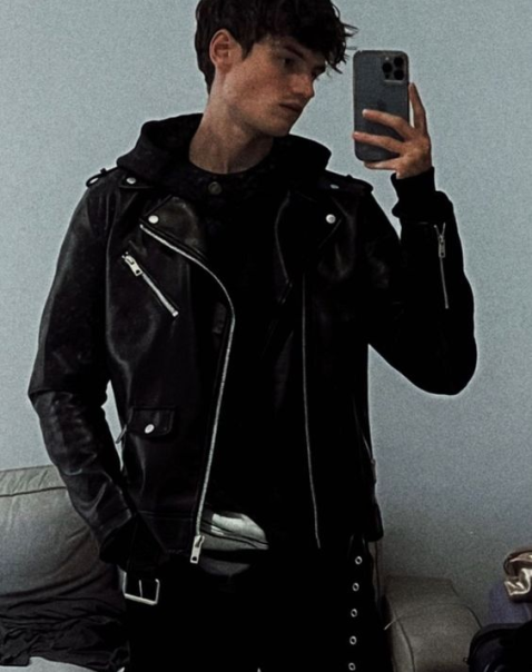 DRIP INFINITY: Men’s Classic Black Biker Leather Jacket